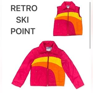 Vintage Ski Jacket COMBO Vest with Zip Off Sleeves Rainbow 2-in-1, ROY